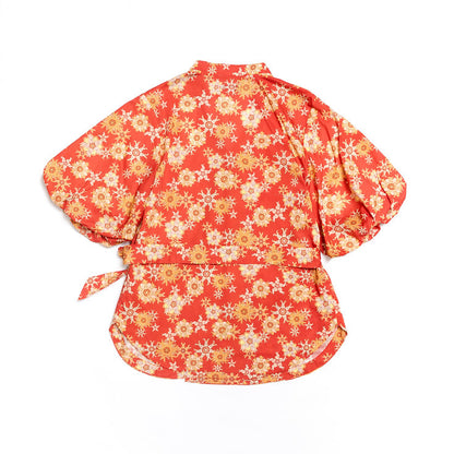 Lucky Rabbit Puff Sleeve Wrap Top for ladies