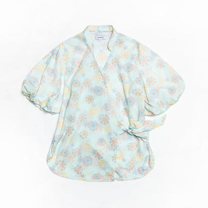 Lucky Rabbit Puff Sleeve Wrap Top for ladies