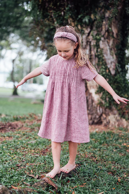 Miranda pleated linen dress for girls