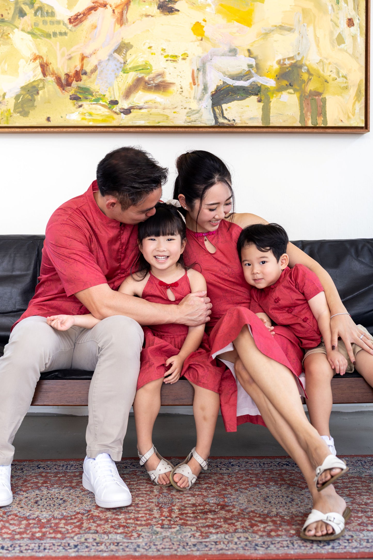 Naz Shirt for Men — White Classic & Red Mandarin Collar