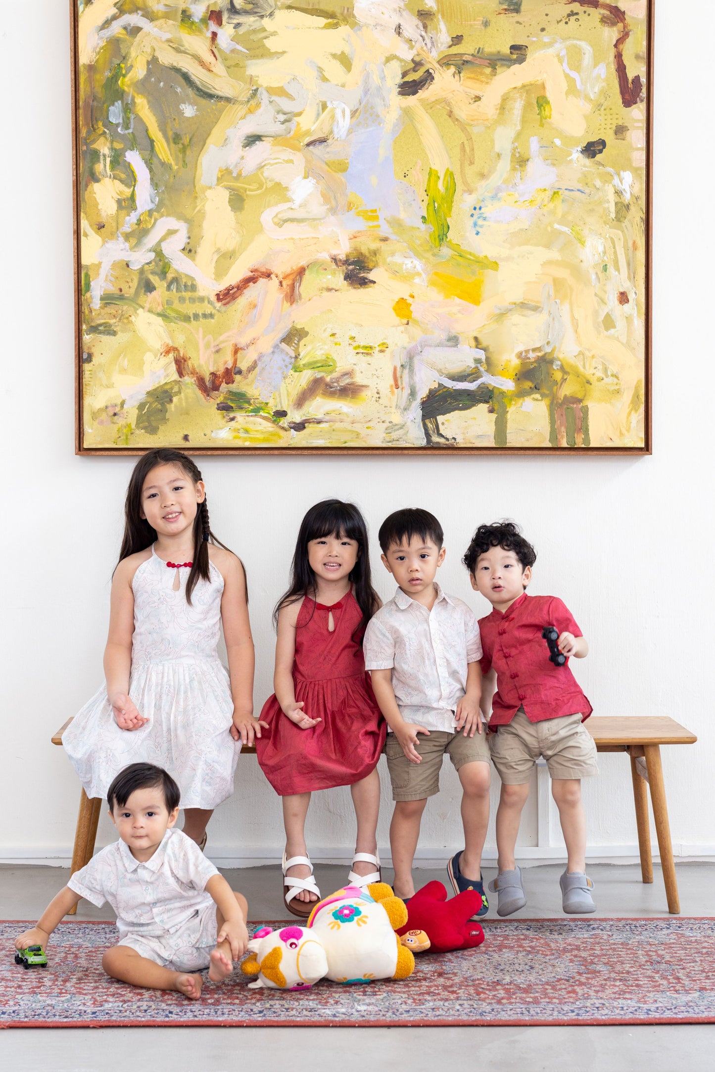 Naz Onesie for Baby Boy — White Classic Romper & Red Mandarin Detail Onesie