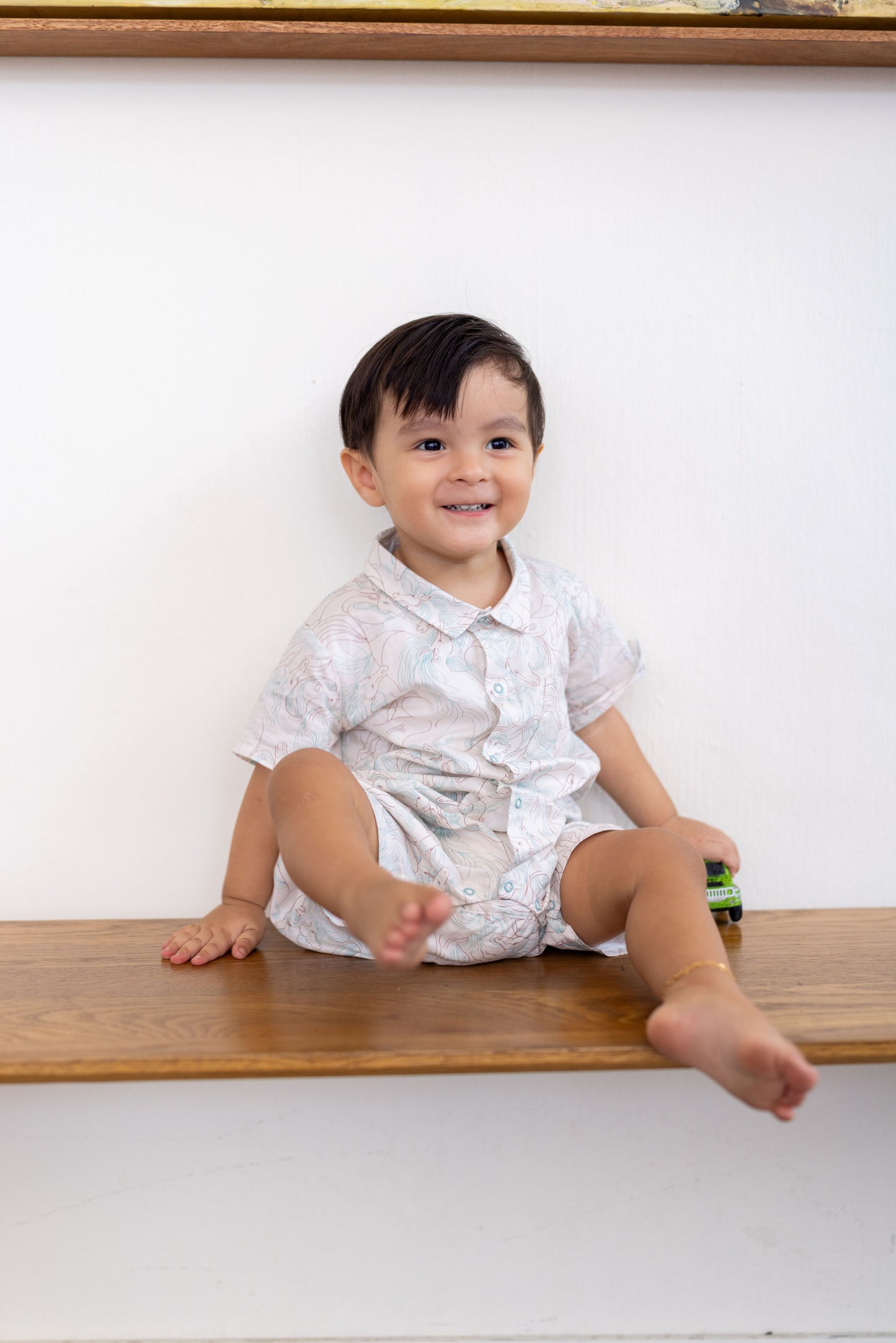 Naz Onesie for Baby Boy — White Classic Romper & Red Mandarin Detail Onesie