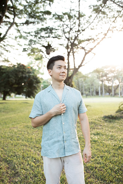 Noah Cuban collar linen shirt