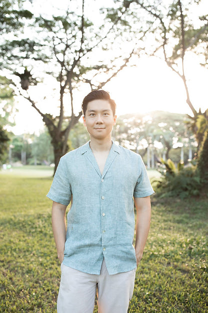 Noah Cuban collar linen shirt
