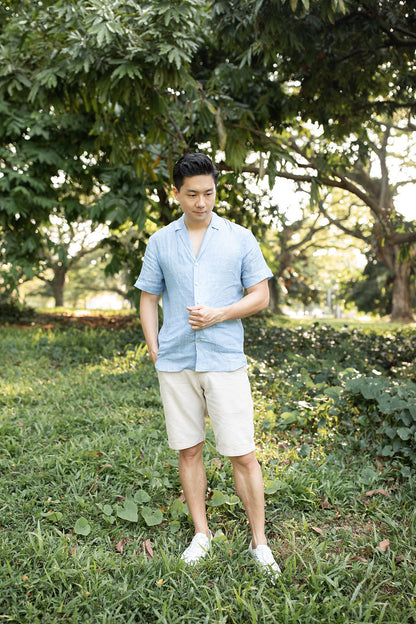 Noah Cuban collar linen shirt