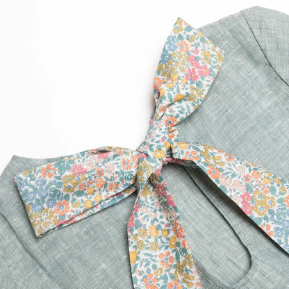 Norah linen dress with bow tie back