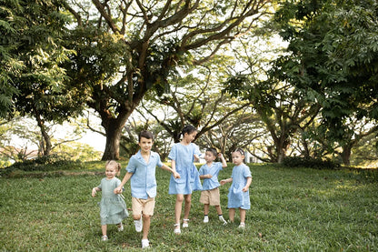 Norah linen dress with bow tie back