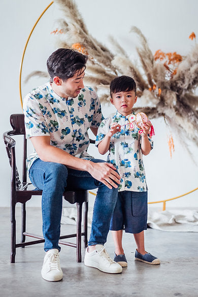 Orchid Mandarin Collar Shirt for boys
