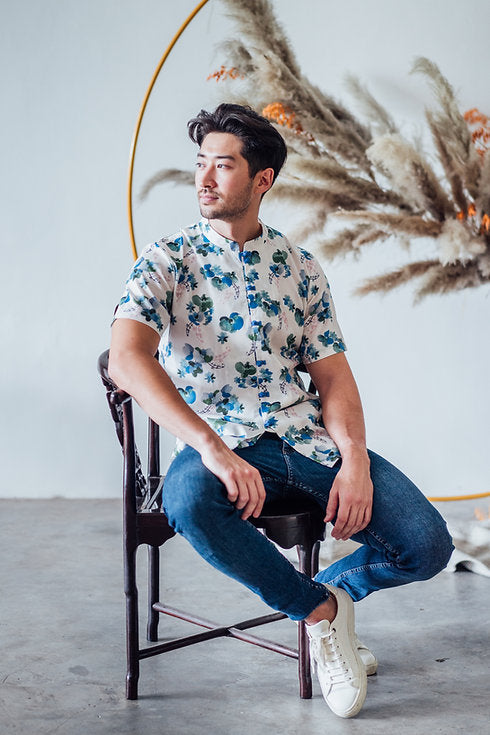 Orchid Mandarin Collar Shirt for men