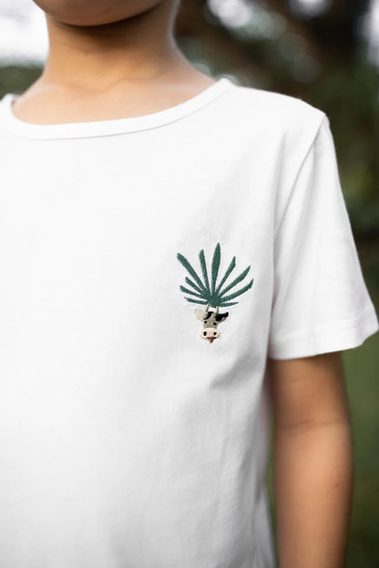 Ox embroidered organic cotton T shirt