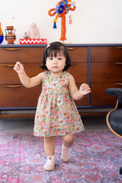 Peony Onesie Dress for Baby Girl