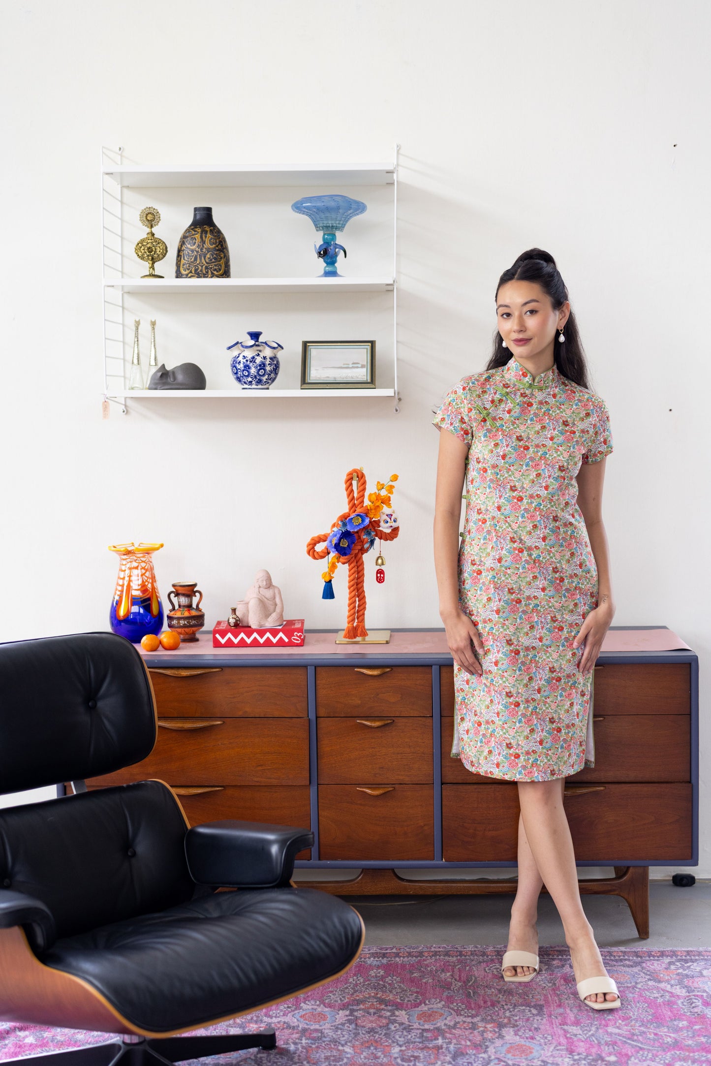 Peony Classic Cheongsam Dress for Lady