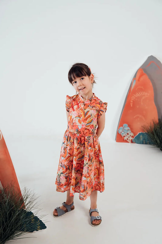 Queen of Hearts Ruffled Cheongsam for girls