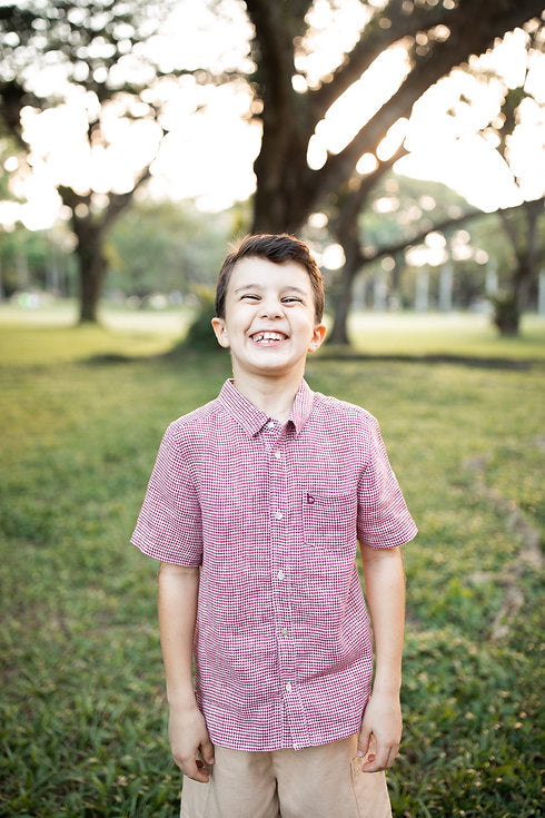 Red Gingham linen shirt