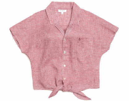 Red Gingham linen shirt