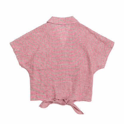 Red Gingham linen shirt