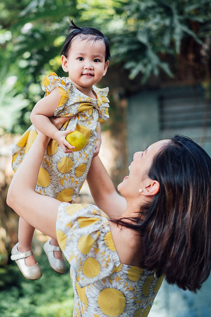 Sunflower Onesie Dress for Baby Girls