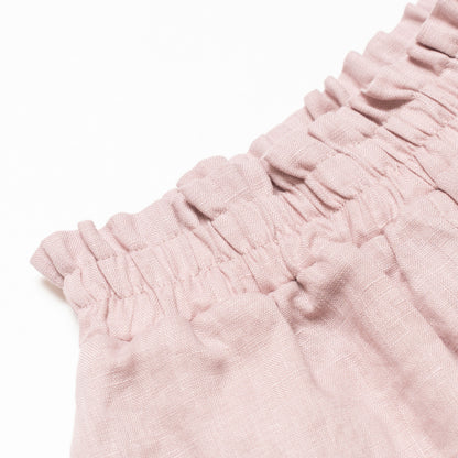 Margaret Linen Set in Pale Blush for Girls